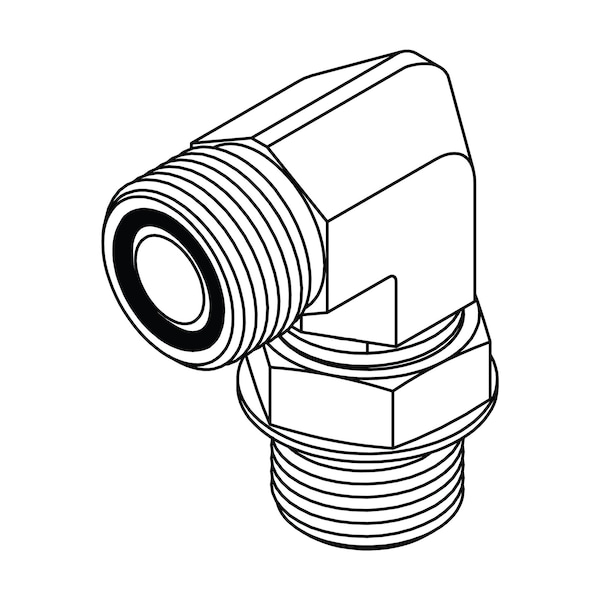 Tompkins Hydraulic Fitting, Steel24MORFS-24MOR 90 FF6801-24-24 - main